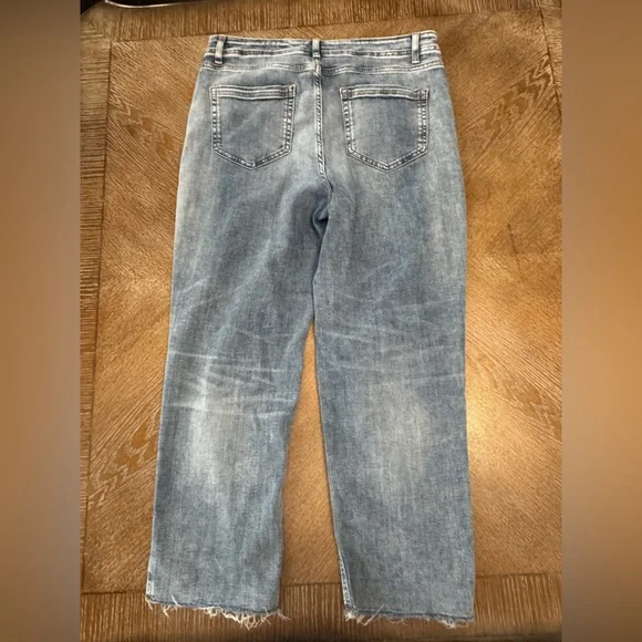 J. Jill Blue Denim High Rise Straight Leg Cropped Sz10 Waist 34” Inseam 24” - Picture 5 of 6